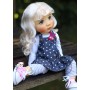 PERRUQUE DOLL WIG NEW LONG SOFT MOHAIR BLOND LAIT 10-11 POUPÉE BJD QBABY BLYTHE MEADOWDOLLS MAE ADRYN ZWERGNASE
