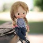 PERRUQUE DOLL WIG NEW LONG SOFT MOHAIR GINGEMBRE 10-11 POUPÉE BJD QBABY BLYTHE MEADOWDOLLS MAE ADRYN ZWERGNASE