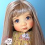 PERRUQUE DOLL WIG RAINBOW DUO BLOND 10.11 POUPEE BJD QBABY ROGERDOLL MEADOWDOLLS MAE ADRYN ZWERGNASE BLYTHE CUSTOM DOLLS