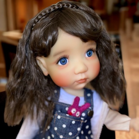 PERRUQUE DOLL WIG ALIZEE COFFEE 10.11 POUPEE BJD QBABY ROGERDOLL MEADOWDOLLS MAE ADRYN ZWERGNASE BLYTHE CUSTOM DOLLS