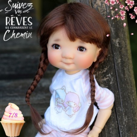 PERRUQUE MOHAIR MAFALDA DOLL WIG  7/8" POUPÉE  BJD DIANNA EFFNER LITTLE DARLING NIKKI BRITT DOLLS DOLLFIE MSD KAYE WIGGS...
