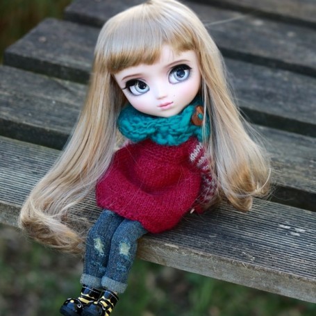 Perruque Blonde Pour Poupée - Cheveux Naturels, Taille 0 (17.5 Cm), Fabrication Française
