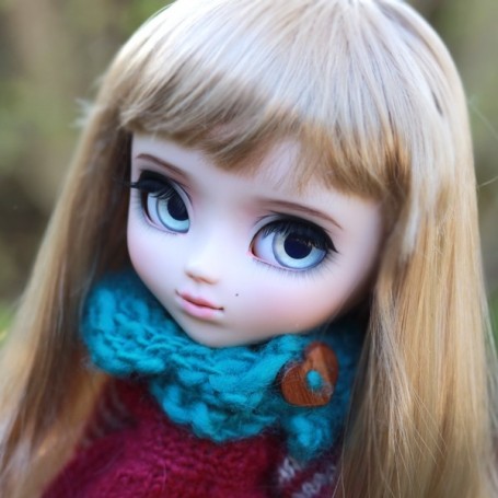 Perruque Longue Bouclée Fauve Pour Poupée BJD (tête 9-10cm) - 1/4 1/6 - Faite Main - Neuf