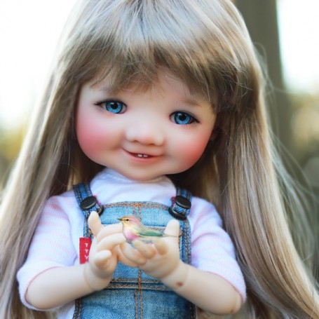 PERRUQUE WIG RAINBOW BLOND FONCE 8/9 POUPÉE BJD PULLIP MEADOWS DOLL KAYE WIGGS WICHTEL