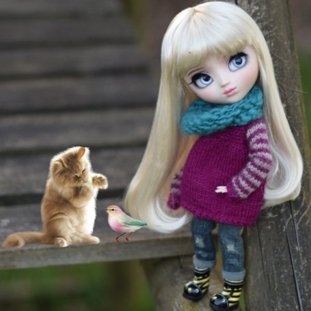 PERRUQUE POUPÉE DOLL WIG RAINBOW BLONDE 8/9 BJD MEADOWDOLLS DUMPLING PULLIP KAYE WIGGS WICHTEL MUI CHAN MIDDIE BLYTHE