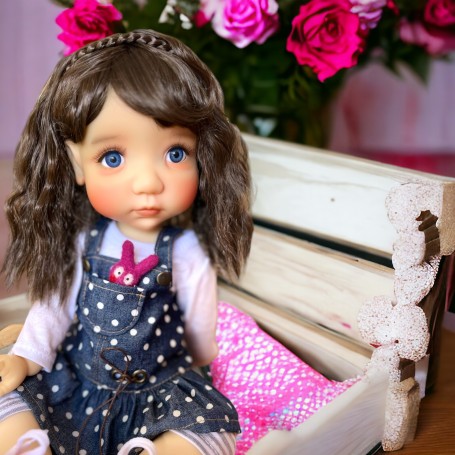 PERRUQUE DOLL WIG ALIZEE CAFE 6/7" POUPÉE BJD YOSD MUDOLL DOTORIES MEADOWDOLLS CHIBBIS IPLEHOUSE LITTLE FEE UNOA PATSY ...