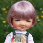 PERRUQUE WIG PETIT BOB ROSE VIOLINE 8/9 BJD MY MEADOWS PULLIP KAYE WIGGS WICHTEL SD DZ AOD DOD LUTS MUI CHAN PETITE BLYTHE