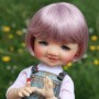 PERRUQUE WIG PETIT BOB ROSE VIOLINE 8/9 BJD MY MEADOWS PULLIP KAYE WIGGS WICHTEL SD DZ AOD DOD LUTS MUI CHAN PETITE BLYTHE