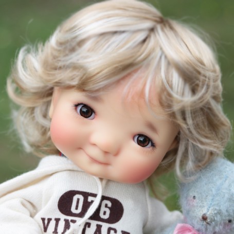 PERRUQUE WIG FOXY DUO BLOND 8/9 BOY & GIRL POUPÉE BJD MEADOWDOLLS PULLIP KAYE WIGGS WICHTEL SD LUTS MUI CHAN MIDDIE BLYTHE