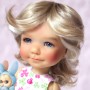 PERRUQUE WIG FOXY DUO BLOND 8/9 BOY & GIRL POUPÉE BJD MEADOWDOLLS PULLIP KAYE WIGGS WICHTEL SD LUTS MUI CHAN MIDDIE BLYTHE