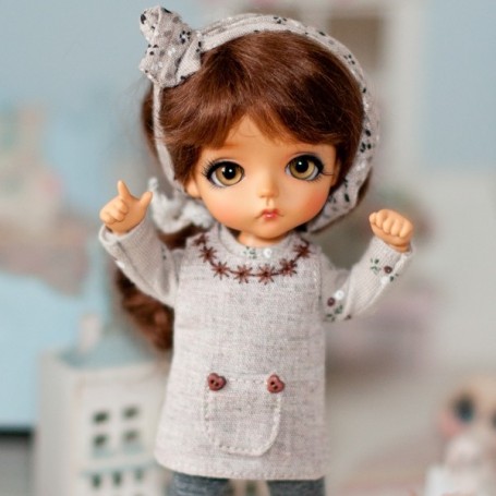 Tenue 3 Pièces Pour Poupée BJD Moppet Meadowdolls - 38cm - Fait Main