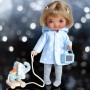 ADORABLE PETIT MANTEAU BLEU A POIS POUR POUPÉE BJD DOLL LATI YELLOW PUKIFEE IRREALDOLL ET AUTRES PETITES POUPEES DE MEME TAILLE