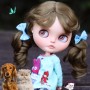 PERRUQUE DOLL WIG NEW LONG SOFT MOHAIR DARK GINGEMBRE 9-10 POUR POUPÉE BJD QBABY BLYTHE MEADOWDOLLS MAE ADRYN