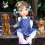 PERRUQUE DOLL WIG NEW LONG SOFT MOHAIR DARK GINGEMBRE 9-10 POUR POUPÉE BJD QBABY BLYTHE MEADOWDOLLS MAE ADRYN