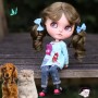 PERRUQUE DOLL WIG NEW LONG SOFT MOHAIR DARK GINGEMBRE 9-10 POUR POUPÉE BJD QBABY BLYTHE MEADOWDOLLS MAE ADRYN