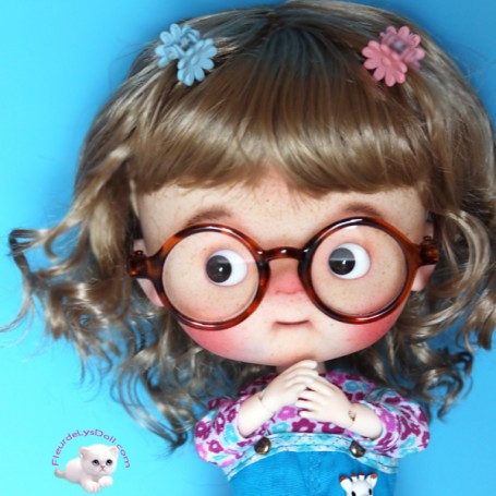 LUNETTES TORTUE POUR POUPEE QBABY by RODGER DOLL & SIMILAR HEAD SIZE BLYTHE MEADOWDOLLS ...