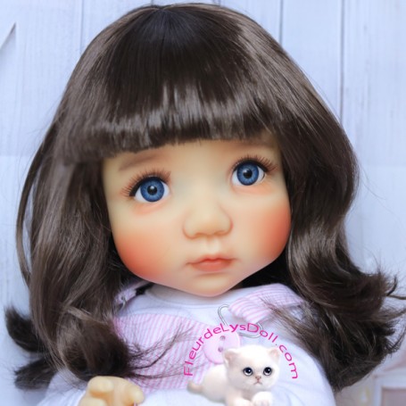 PERRUQUE POUPEE DOLL WIG BISCOTTE CAFE 9.10" BJD QBABY RODGERDOLL MEADOWDOLLS MAE ZWERGNASE BLYTHE CUSTOM DOLLS