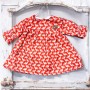 VÊTEMENT ROBE ORANGE ESCARGOTS POUR POUPÉE BJD 35 38 CM MAE, AYA, MASHA, MOPPETS, MEADOWDOLLS