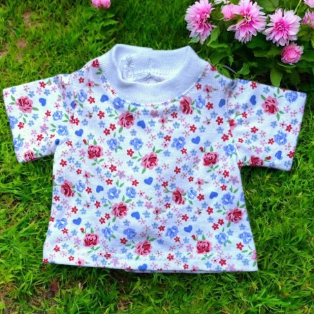 VETEMENT TEE SHIRT FLEURS POUR POUPÉE BJD MAE AYA MASHA MOPPETS BB SAFFI SYLVIA SCARLETT DOLLS MEADOWDOLLS