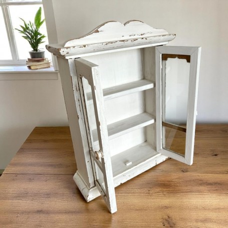 Odoria Armoire Miniature 1/12 – Bibliothèque Victorienne Bois Marron – Vitrine Meuble Poupée – Dimensions 8,2x3,8x13,9 Cm