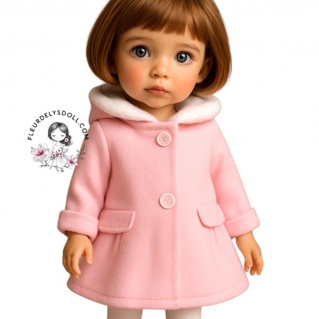 MANTEAU ROSE VÊTEMENT POUR POUPÉE BJD 35 38 CM MAE, AYA, MASHA, MOPPETS, MEADOWDOLLS