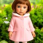 MANTEAU ROSE VÊTEMENT POUR POUPÉE BJD 35 38 CM MAE, AYA, MASHA, MOPPETS, MEADOWDOLLS