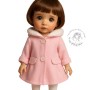 MANTEAU ROSE VÊTEMENT POUR POUPÉE BJD 35 38 CM MAE, AYA, MASHA, MOPPETS, MEADOWDOLLS