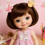 PERRUQUE DOLL WIG PETIT BOB 4.5" POUPÉE BJD MEADOWDOLLS NUNU AMYDOLL SYBARITE FICON NUMINA DEVA DOLLS