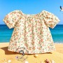 BLOUSE TOP HAUT A FLEURS POUR POUPÉE BJD DOLL MEADOWDOLLS 18" SAFFI BAILEY SYLVIA SCARLETT GOTZ AMERICAN GIRL ETC...