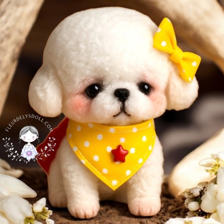 PELUCHE AMOUR D'ARTISTE CHIEN KAWAII MINIATURE BARBIE STODOLL OB11 AMYDOLL LATI YELLOW PUKIFEE BLYTHE PULLIP DOLLHOUSE DIORAMA