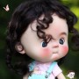 PURE MOHAIR CHOUPETTA VERY DARK BROWN DOLL WIG 9-10 BJD QBABY BLYTHE MEADOWDOLLS MAE ADRYN