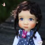 PURE MOHAIR CHOUPETTA VERY DARK BROWN DOLL WIG 9-10 BJD QBABY BLYTHE MEADOWDOLLS MAE ADRYN