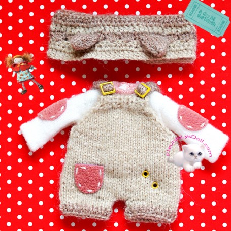 ADORABLE ENSEMBLE 3 PIECES LAINE BEBE OURSON POUPÉE POUPÉE OB11 STODOLL AMYDOLL MEADOWDOLLS NUNU PUKIPUKI NENDOROID DOLLS