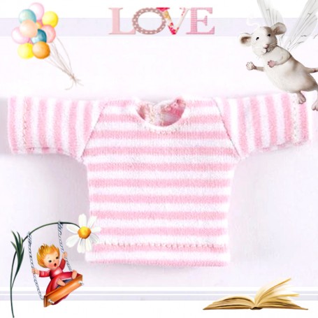 TEE SHIRT BLANC ROSE POUR POUPÉE OB11 STODOLL BJD AMYDOLL LATI WHITE SP PUKIPUKI OBITSU 11 CM DOLLS