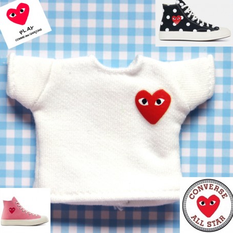 RED HEART TEE SHIRT OUTFIT FOR BJD OB11 STODOLL AMYDOLL LATI WHITE SP MEADOWDOLLS NUNU NENDOROID OBITSU DDF YMY DOLLS