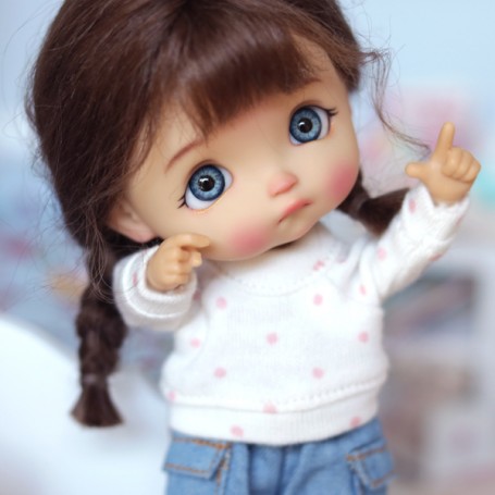TEE SHIRT SWEAT A POIS POUR POUPEE OB11 STODOLL BJD AMYDOLL LATI WHITE SP PUKIPUKI OBITSU 11 CM DOLLS