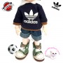 HOODIE ADIDAS SWEATER OUTFIT FOR DOLL OB11 STODOLL NENDOROID NUNU SPROUT MEADOWDOLLS AMYDOLL LATI WHITE SP PUKIPUKI DOLLS