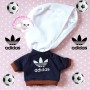 HOODIE ADIDAS SWEATER OUTFIT FOR DOLL OB11 STODOLL NENDOROID NUNU SPROUT MEADOWDOLLS AMYDOLL LATI WHITE SP PUKIPUKI DOLLS