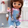 SALOPETTE LAPIN JEAN POUR POUPÉE BJD OB11 STODOLL AMYDOLL LATI WHITE SP MEADOWDOLLS NUNU NENDOROID OBITSU DDF YMY