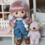 SALOPETTE EN JEAN POUR POUPÉE BJD OB11 STODOLL AMYDOLL LATI WHITE SP MEADOWDOLLS NUNU NENDOROID OBITSU DDF YMY