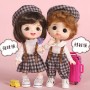 SALOPETTE TITI + CHEMISIER + BÉRET POUR POUPÉE BJD OB11 NENDOROID STODOLL AMYDOLL LATI WHITE SP PUKIPUKI OBITSU DOLLS