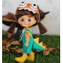 SALOPETTE DINO + TEE SHIRT POUR POUPÉE BJD OB11 STODOLL AMYDOLL PUKIPUKI MEADOWDOLLS NUNU DOLLS