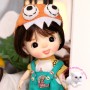 SALOPETTE DINO + TEE SHIRT POUR POUPÉE BJD OB11 STODOLL AMYDOLL PUKIPUKI MEADOWDOLLS NUNU DOLLS