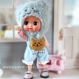 TENUE 2 PIECES SALOPETTE CHAT POUR POUPÉE BJD OB11 STODOLL AMYDOLL LATI WHITE SP PUKIPUKI MEADOWDOLLS NUNU SPROUT DOLLS