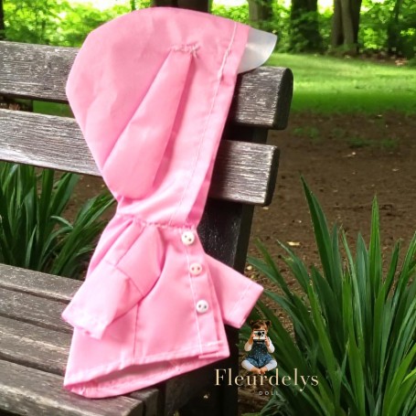 IMPERMEABLE KWAY PINK BUNNY POUPÉE BJD OB11 STODOLL AMYDOLL BJD MEADOWDOLLS NUNU LATI WHITE SP PUKIPUKI OBITSU NENDOROID DOLL