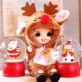 CHRISTMAS FAN PLUSH JUIMSUIT FOR DOLL OB11 STODOLL KKNER NENDOROID AMYDOLL LATI WHITE SP PUKIPUKI OBITSU 11 MINI DOLLS