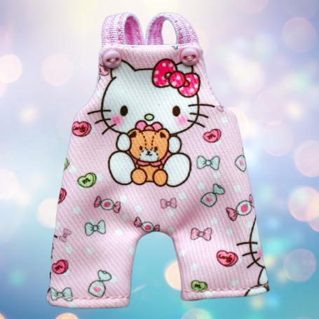 SALOPETTE HELLO KITTY POUR POUPÉE BJD OB11 STODOLL NENDOROID AMYDOLL KKNER LATI WHITE SP PUKIPUKI PETITES OBITSU DOLLS