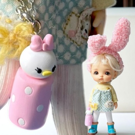 DONALD & DAISY THERMOS BOTTLE FOR BJD DOLL OB11 STODOLL AMYDOLL MEADOWDOLLS NUNU LATI WHITE SP PUKIPUKI NENDOROID DOLLS