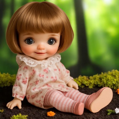 ADORABLE MINUSCULE POUPÉE NUNU SPROUT DOLL CREAM MEADOWDOLLS MEME TAILLE OB11 STODOLL
