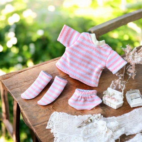 ENSEMBLE TEE SHIRT + CULOTTE + CHAUSSETTES POUPÉE BJD OB11 STODOLL NENDOROID AMYDOLL KKNER OBITSU DOLLS